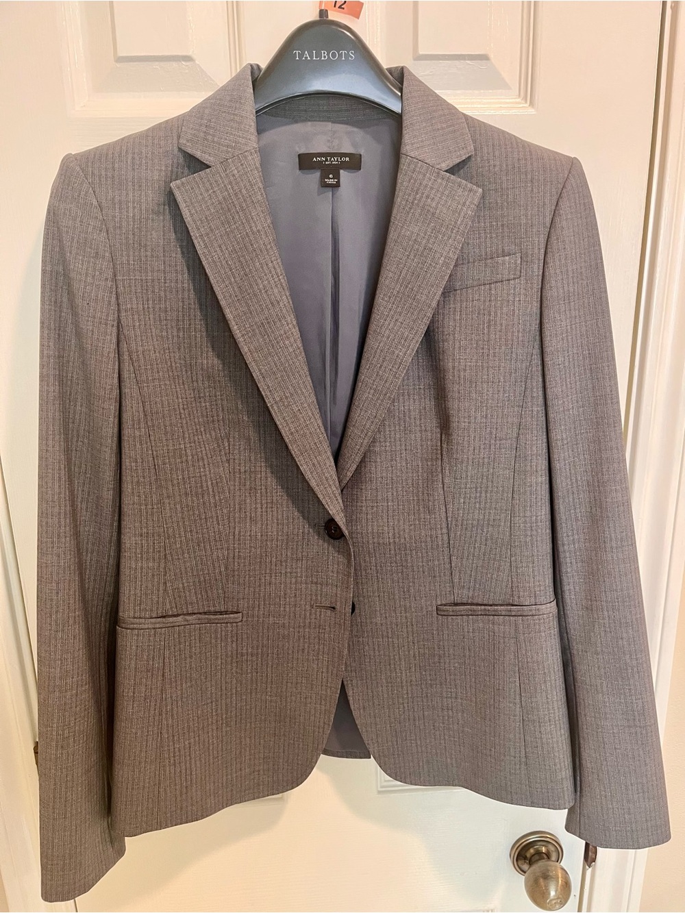 Ann Taylor Grey Pinstripe Women's jacket and trouser set